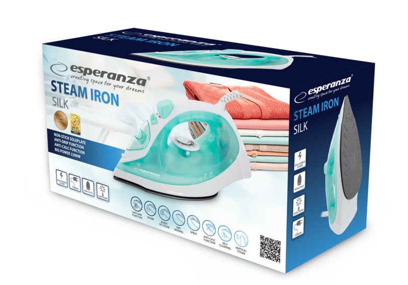 Esperanza Stoomstrijkijzer 2200 Watt Silk EHI005
[mwwsrc:883a89cb267eaf3a904099c22e39a3f21d387cd9.jpg]